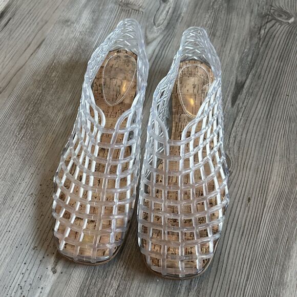 Unbranded Cork Bottom Clear Jellies Size 8 - Picture 1 of 9